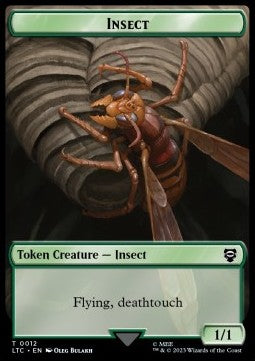 Insect Token (G 1/1 Flying, Deathtouch) // Elf Warrior Token (G 1/1)